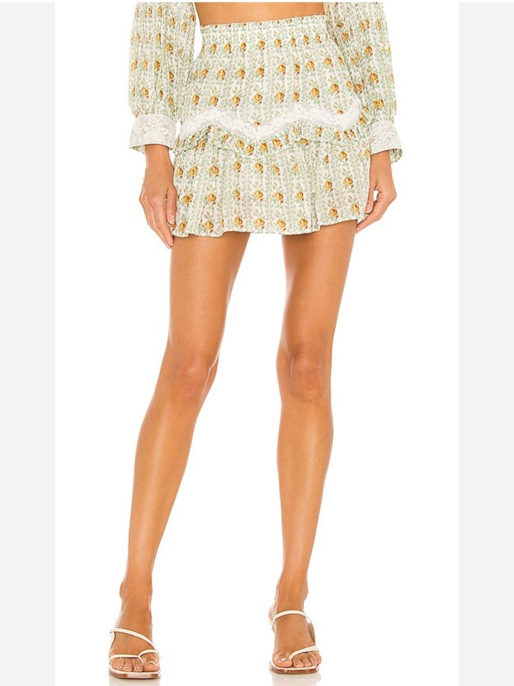 LoveShackFancy Picolo Skirt in Apricot Ice sz small